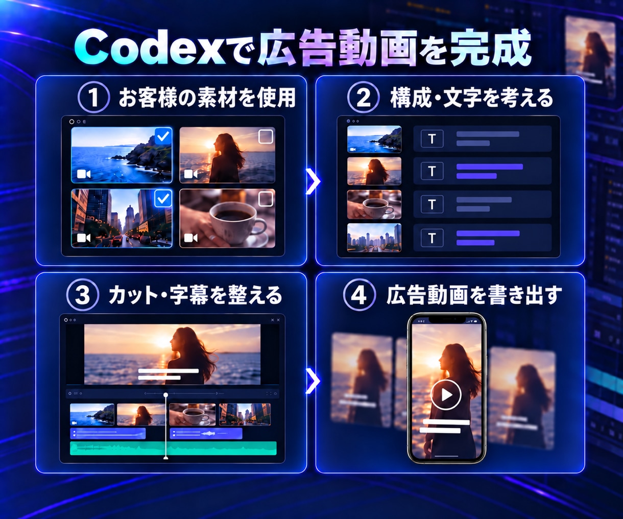 Codexで広告動画1本を制作します 制作の流れも画面共有でご説明｜15〜30秒・最大60秒 イメージ3