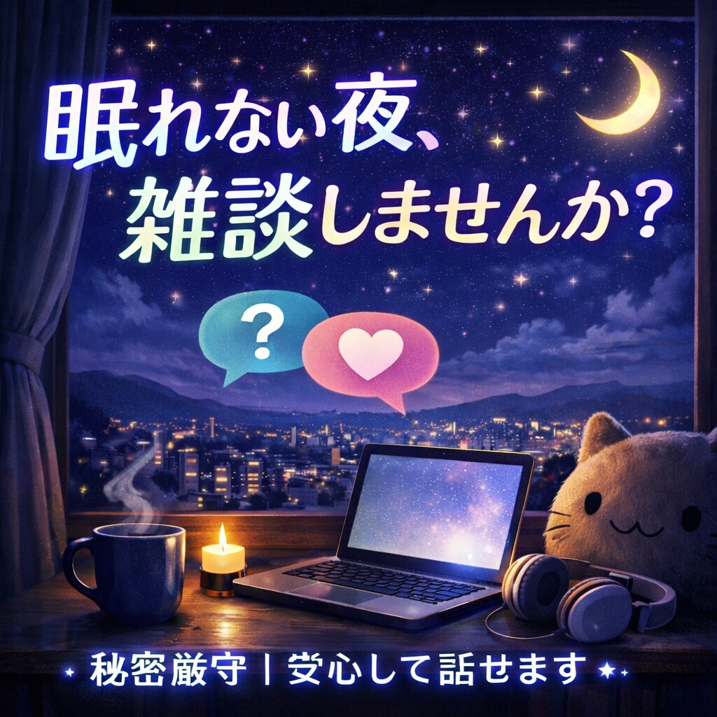 眠れない夜　LINE感覚であなたのお話聞きます 電話が苦手な方、チャットでどんな話でもお聞きまします イメージ1