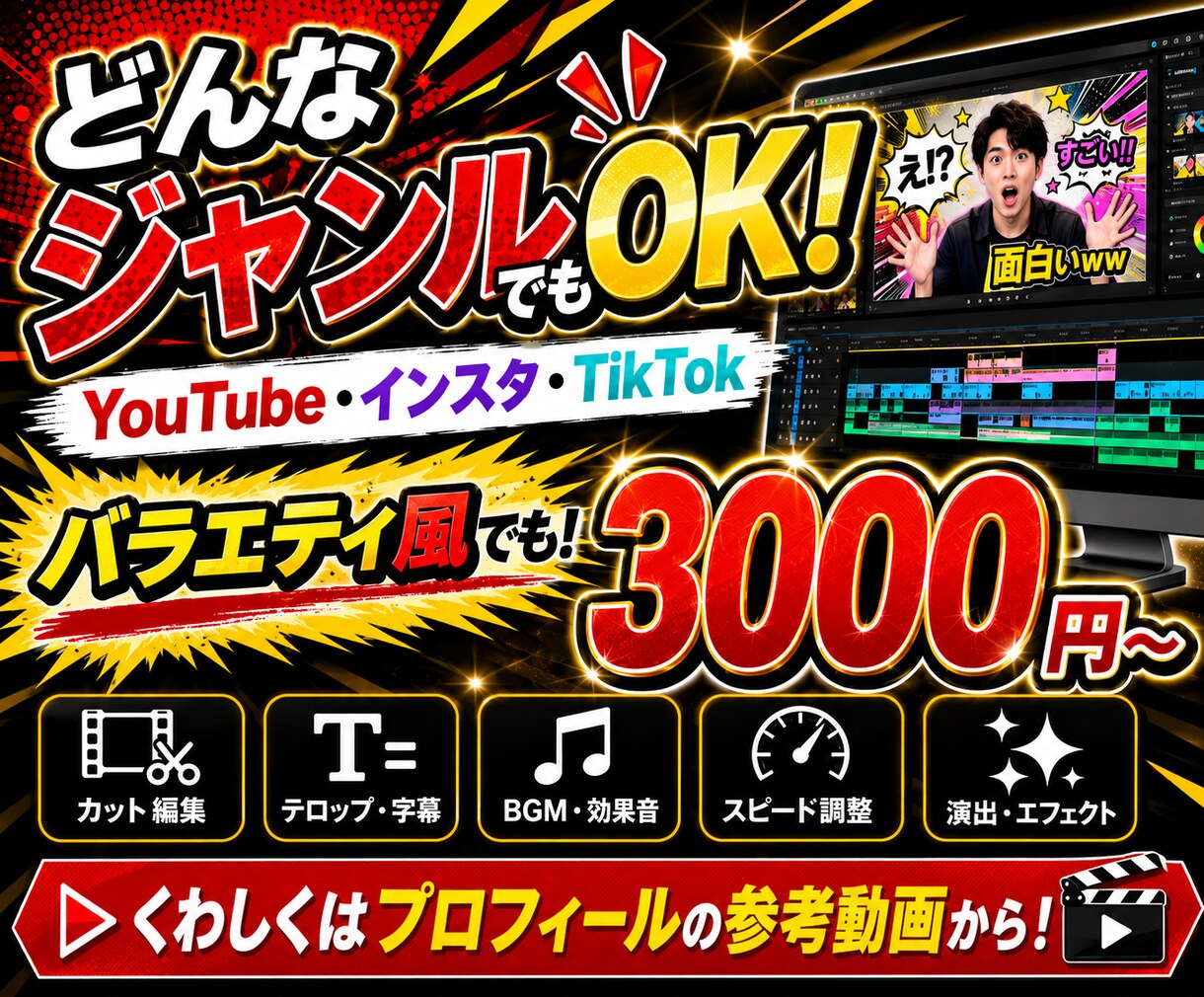多種多様な動画などを編集します 過去にtiktokの編集経験あり イメージ2