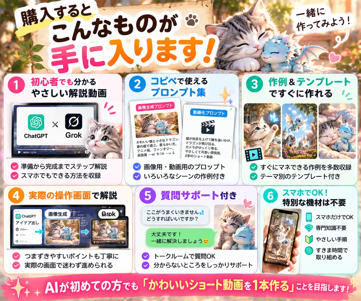 ChatGPT＋GrokでAI動画を作る教えます AI初心者さん向け 画像作成→動かすまでスマホでやさしく解説 イメージ4