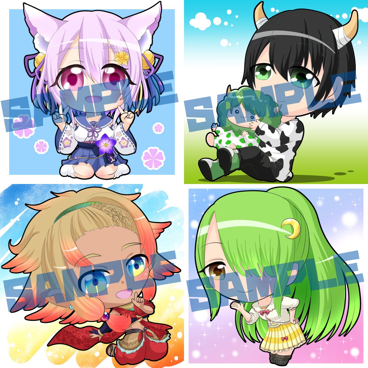 アニメ風のミニキャライラスト描きます アイコン、アバターに！ポップでかわいいミニキャライラスト イメージ4