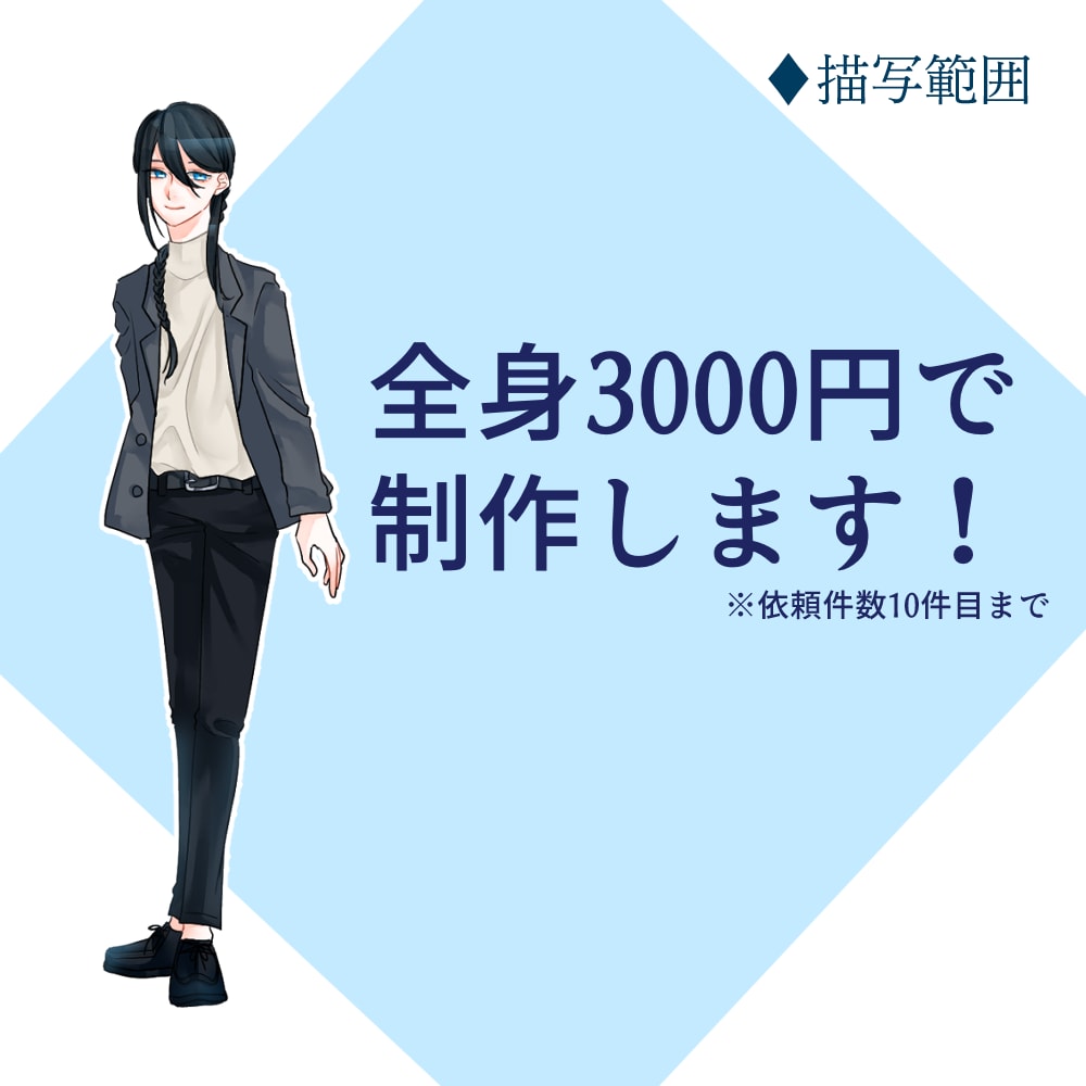 3000円で全身立ち絵描きます TRPGやゲームなど、用途に合わせてキャラクター描きます！ イメージ2