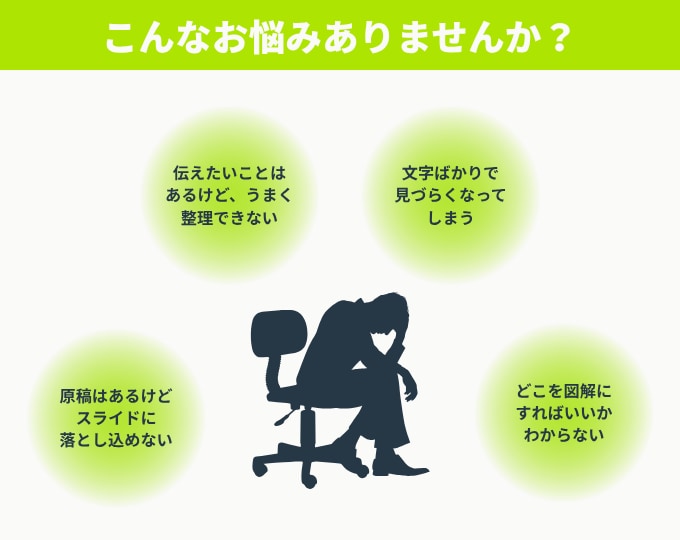 構成からお任せ！伝わるスライド資料を作成します 原稿・メモから、構成・図解まで対応します イメージ2