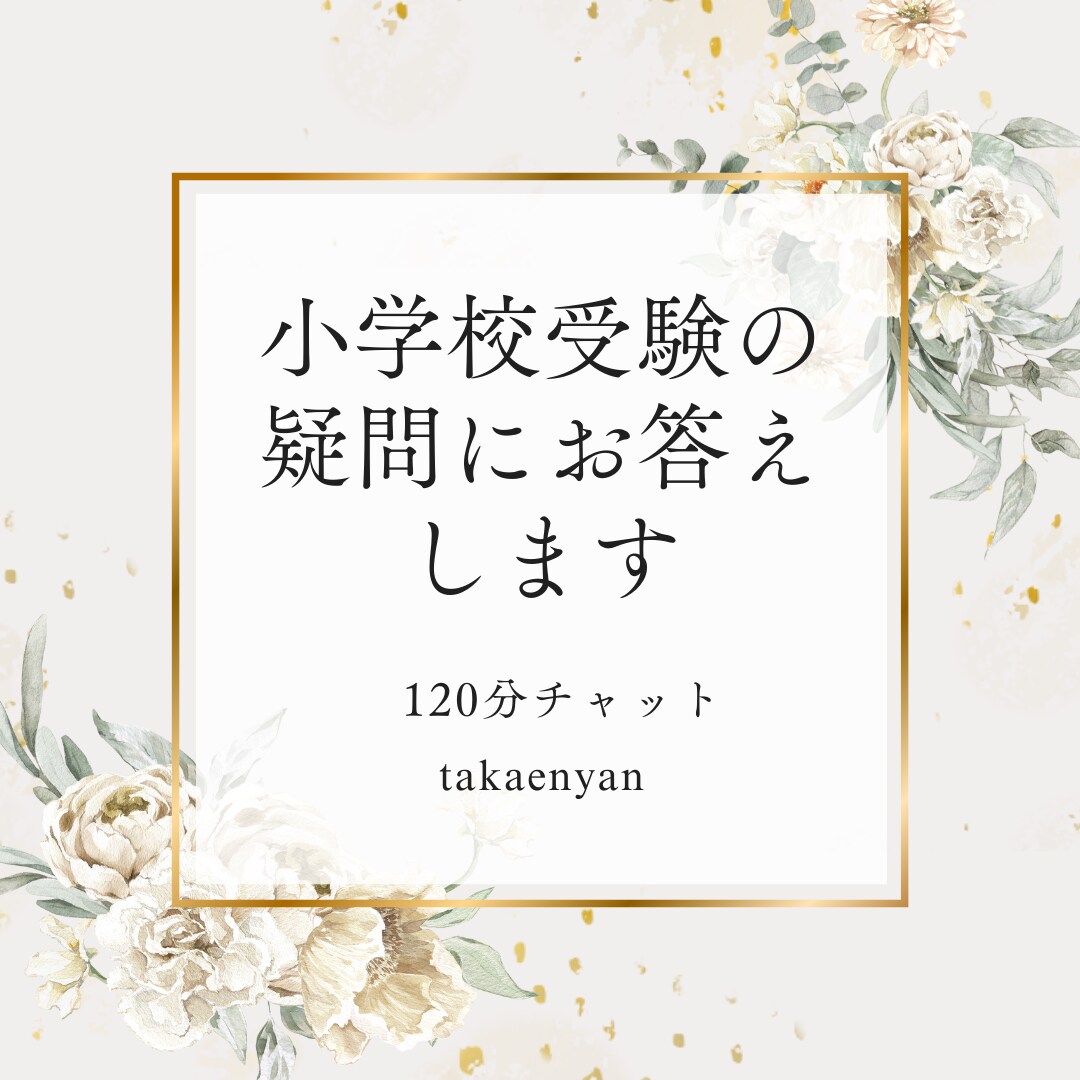 120分間チャット！小学校受験ご相談対応いたします メッセージにて、お教室や学習、学校選びなどの疑問にお答え！ イメージ1