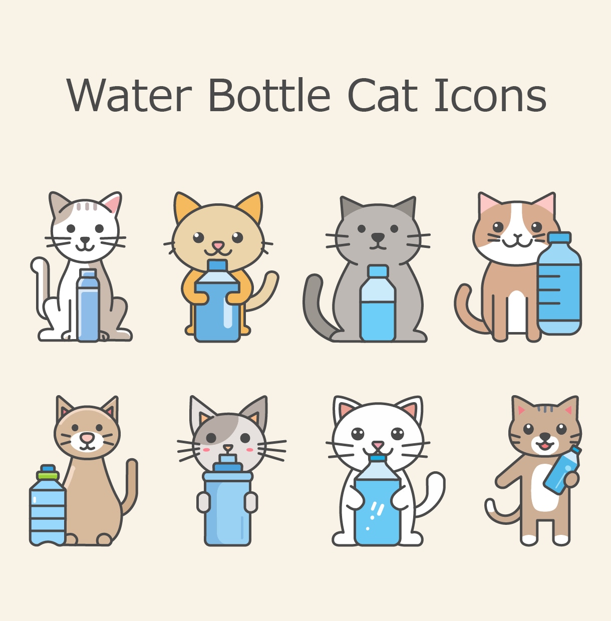 資料やUIで使える猫アイコン素材を提供します 説明資料やWebで使いやすい配置用アイコンセット イメージ1