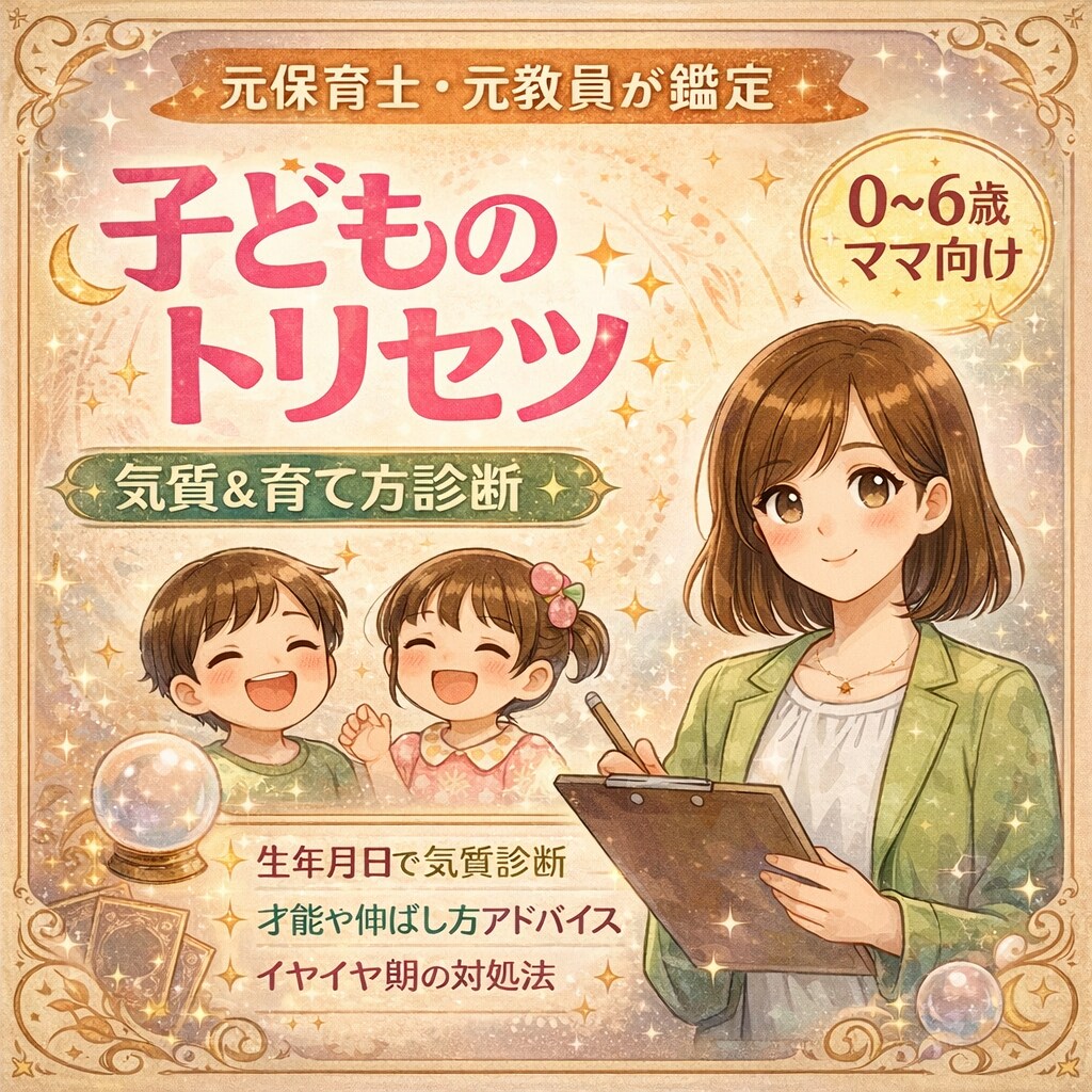 先着5名モニター価格｜子どものトリセツ鑑定します 元保育士・元教員が占う｜生年月日から見る子どもの気質と育て方 イメージ1