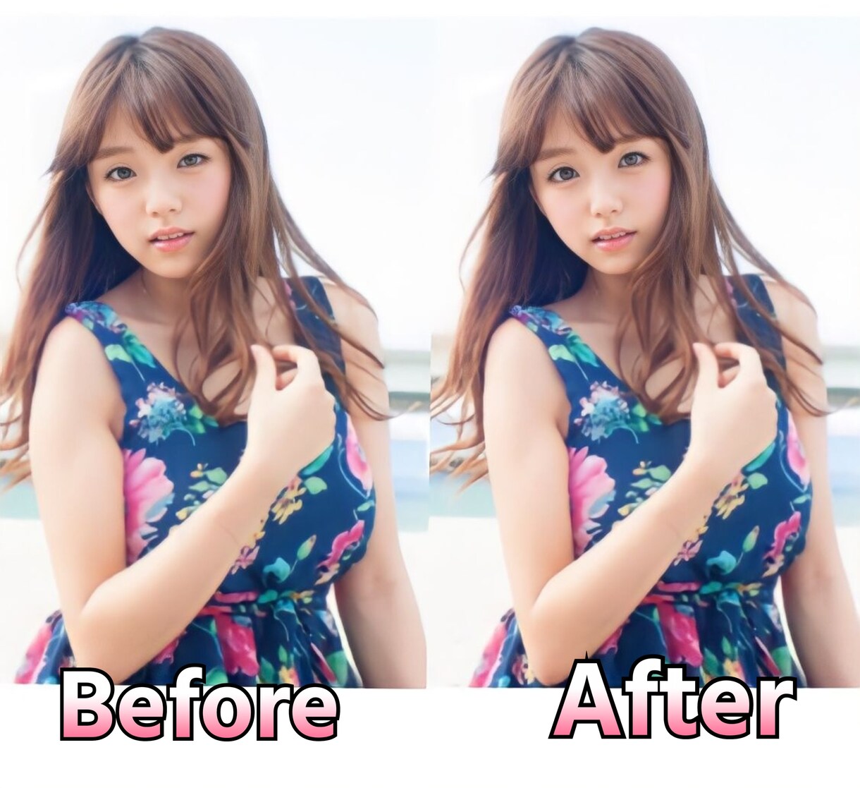 画質が悪くなっている人物写真を鮮明にします 5枚画質が悪い自撮り写真、更にお肌加工させて頂きます(^^) イメージ2