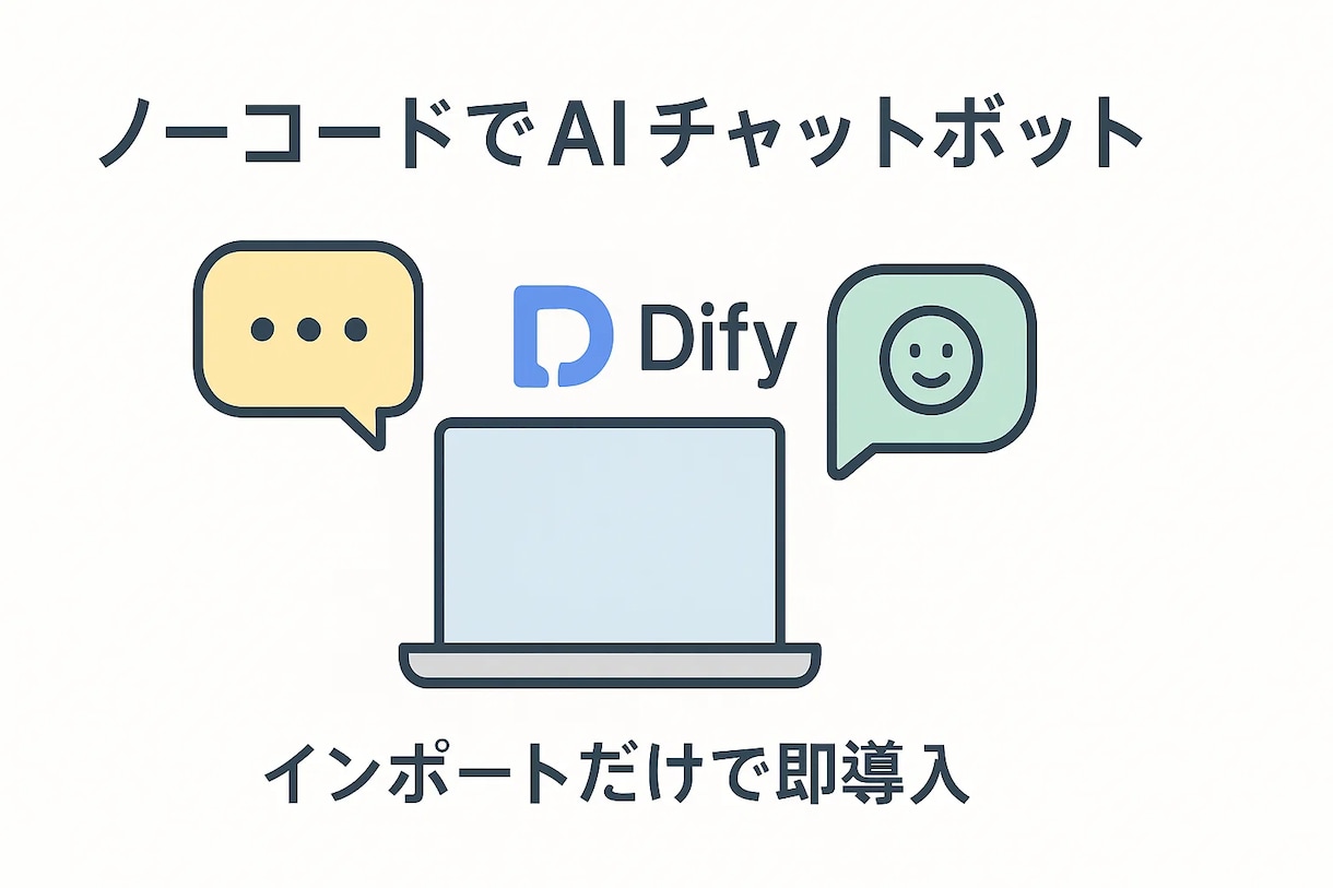 DifyでAIチャットボット作成します ノーコードで簡単！最短で導入可能！相談だけでもOKです⭕️ イメージ1