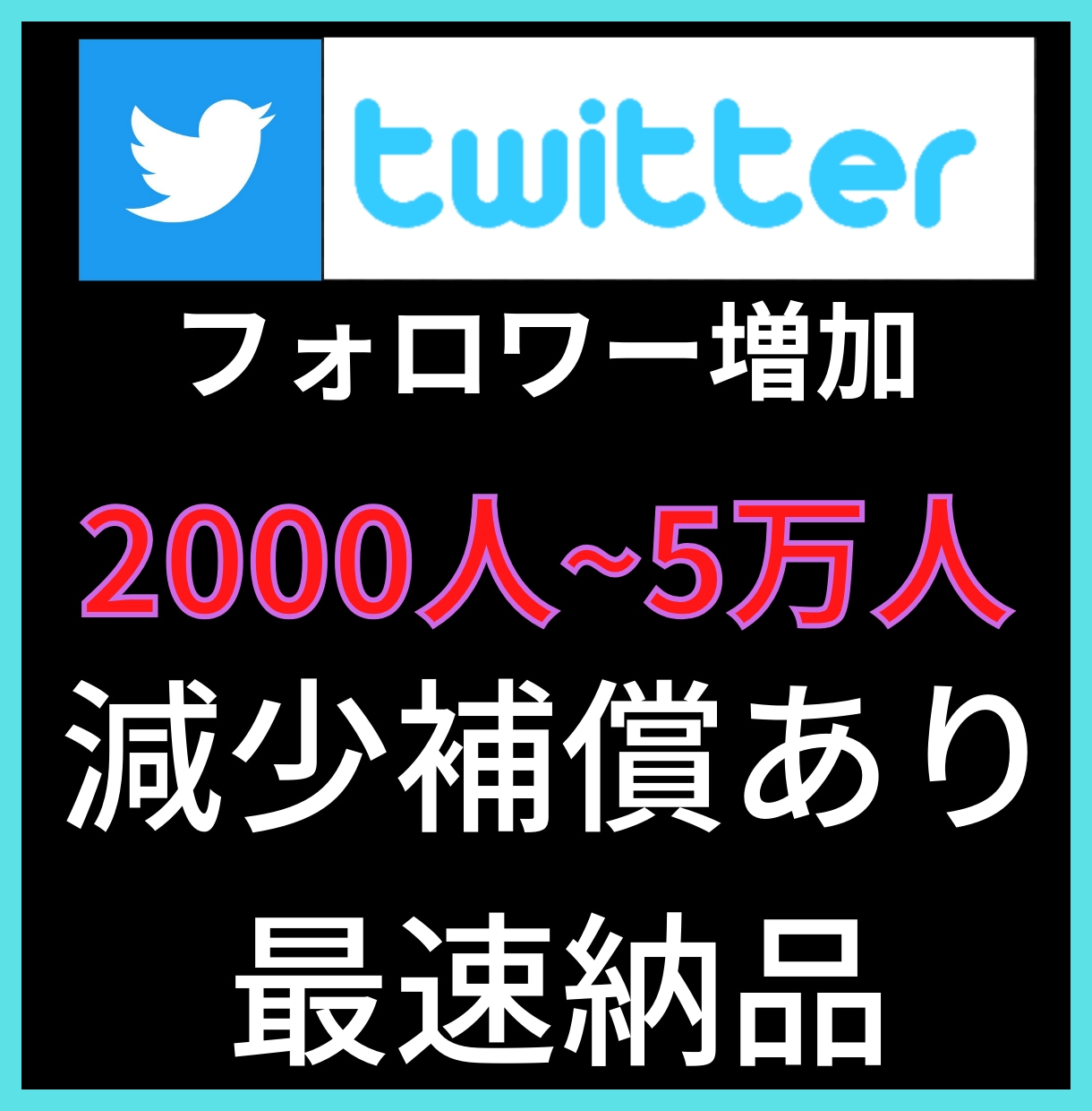 Twitterフォロワー2000人増加します Twitterフォロワー増加して人気者のアカウントへ!! イメージ1