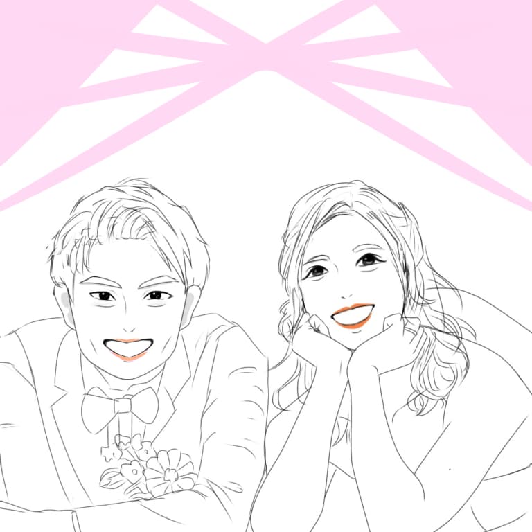 リアル風な名刺やWebでも使える似顔絵描きます 大人っぽく軽いタッチでSNSやウェディングに使えます！ イメージ1