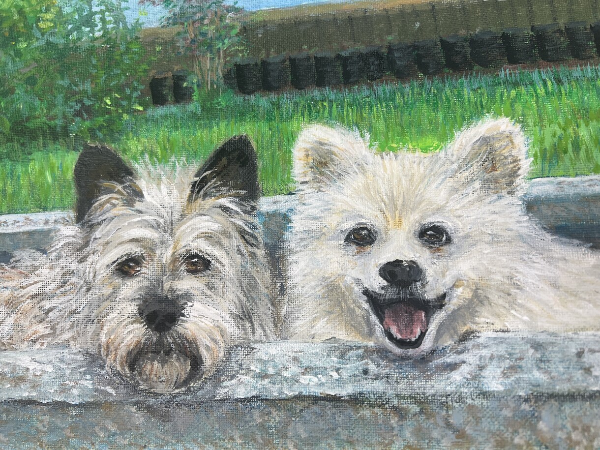 あなたの大切な家族を本格的なアクリル画にします F3サイズ　約27.3×22cm オーダーメイドアクリル画 イメージ2