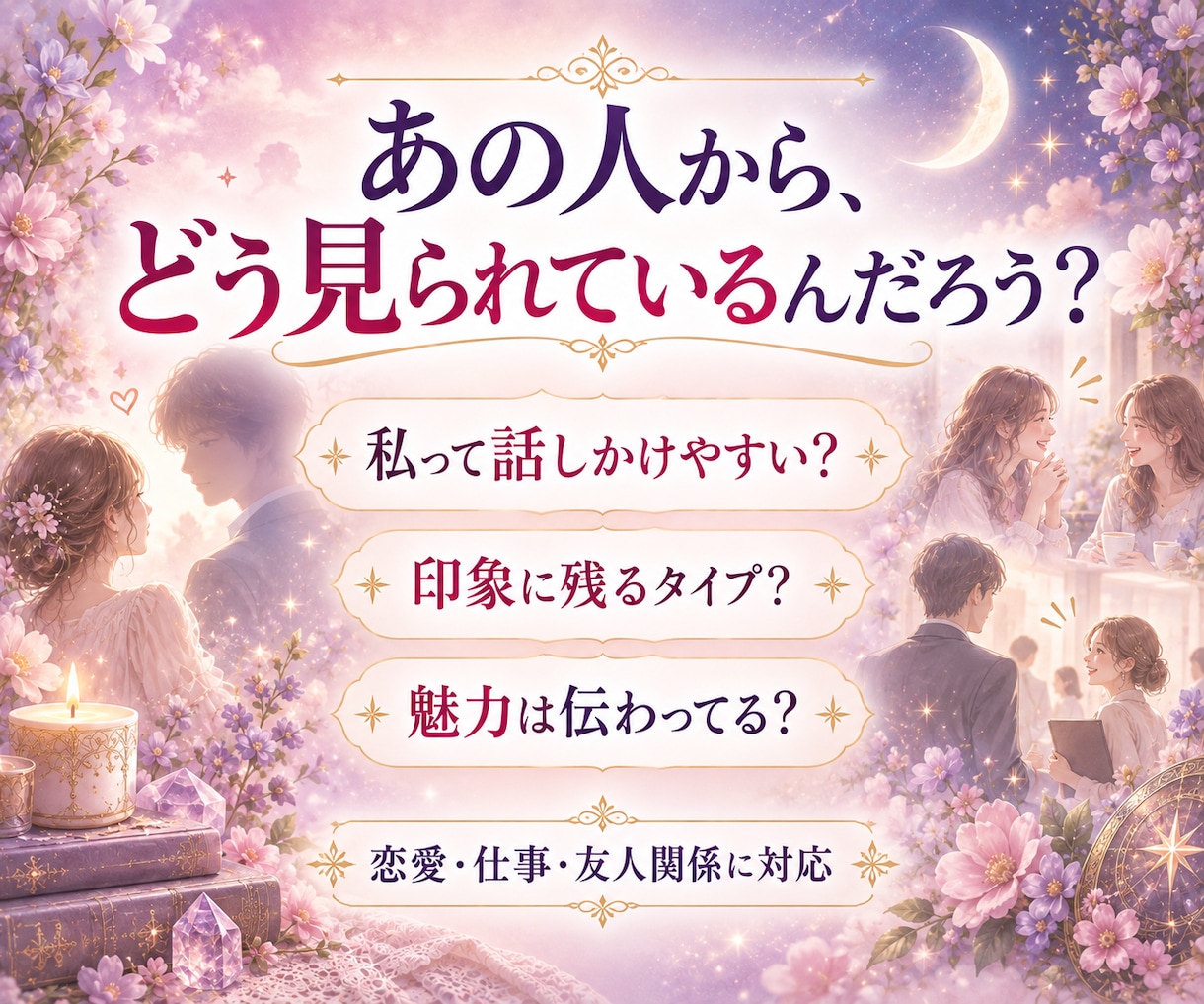 相手から見たあなたの印象を占います あの人の目に映るあなたの魅力・外見・内面をタロットで鑑定 イメージ2