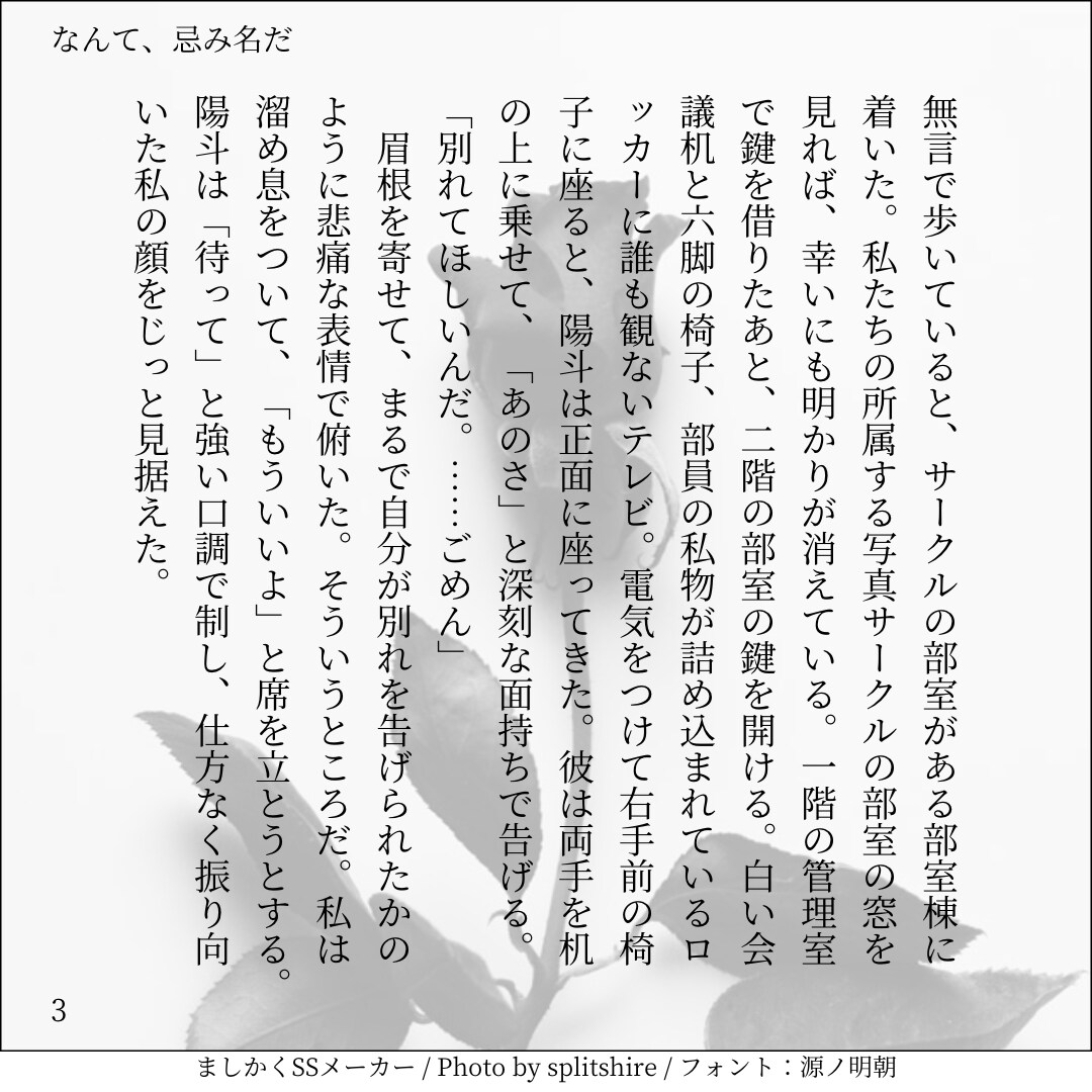 リピ割あり/柔らかい文体で恋愛小説をお書きします NL/BL/GL/夢小説/二次創作問わず丁寧に執筆します。 イメージ4