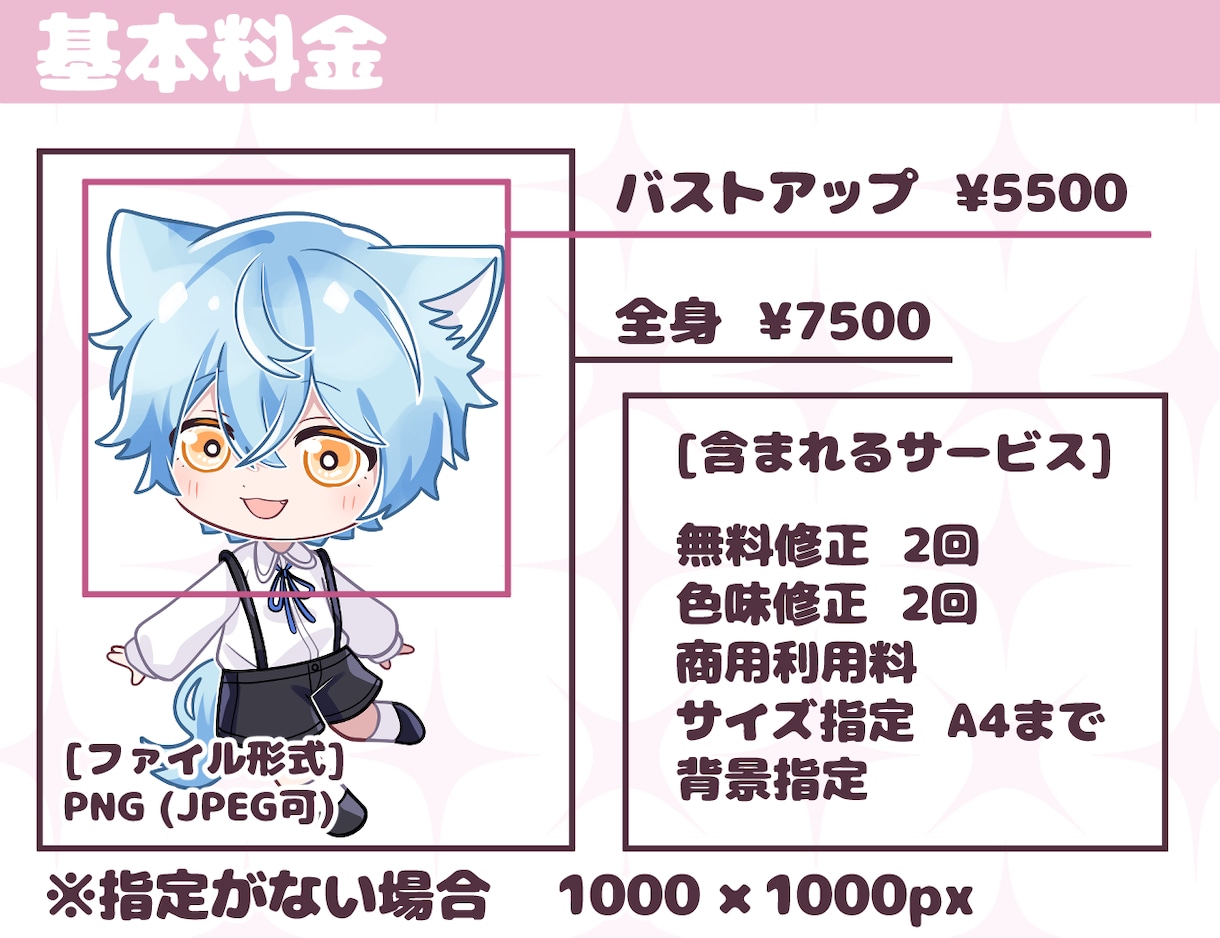 商用利用可◎ かわいいちびキャラを描きます オプションでグッズなどにもお使いいただけます.*･ﾟ イメージ2