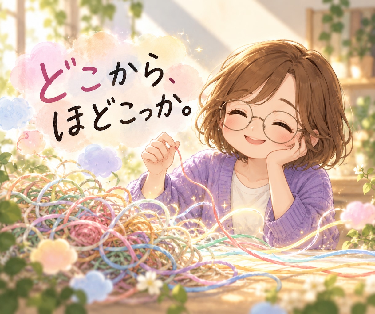 頭の中のごちゃごちゃ、一緒にほどきます 何を話すか決まってなくても大丈夫です。 イメージ1