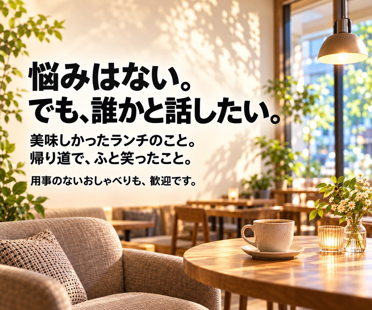 聞き役を頑張るあなたのお話をゆっくり伺います いつもは聞き役。今夜は、あなたが主役。 イメージ7