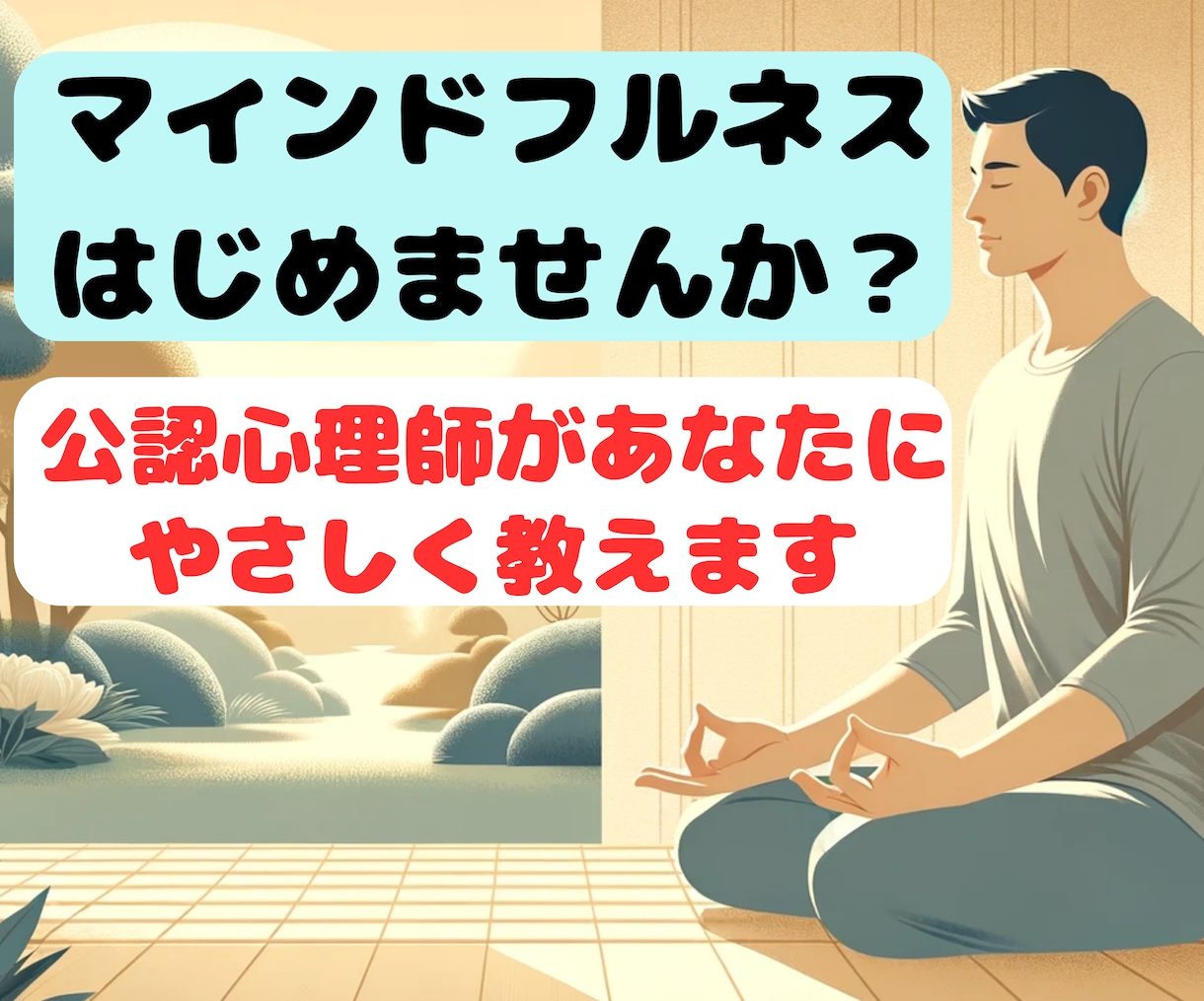 穏やかな毎日を過ごす方法を伝授します マインドフルネス（瞑想）で人生を豊かにしませんか？ イメージ1