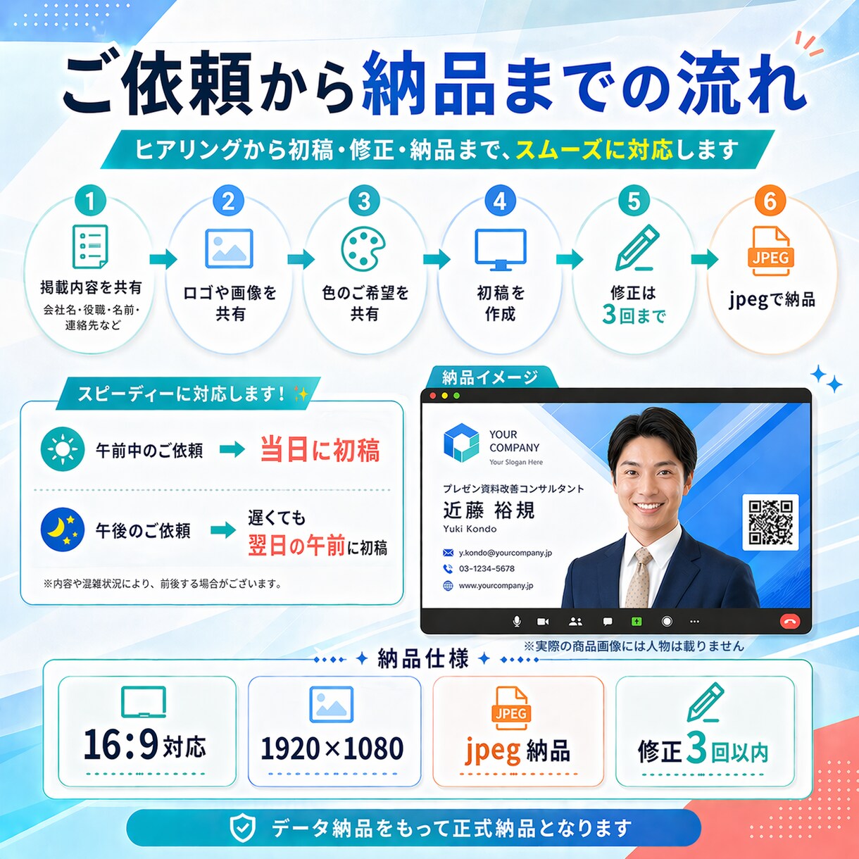 プレゼンのプロが制作！バーチャル背景作ります あなたのオンラインプレゼンをより良いものにしませんか？ イメージ3