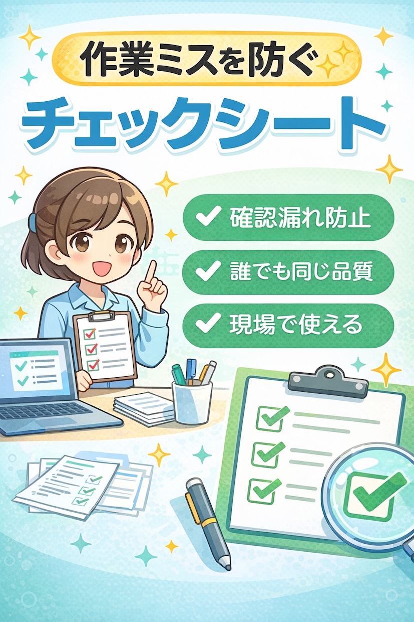 作業ミスを防ぐチェックシート作ります 誰でも同じ品質で作業できる仕組みを作成 イメージ1
