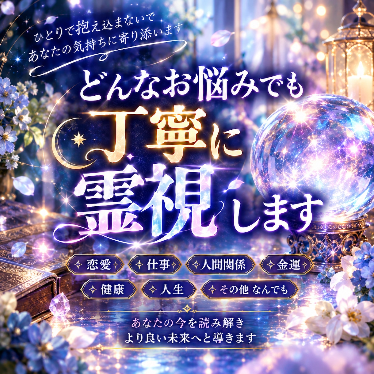 どんなお悩みでも丁寧に霊視します ひとりで抱え込まず、今のお気持ちをお聞かせください。 イメージ1