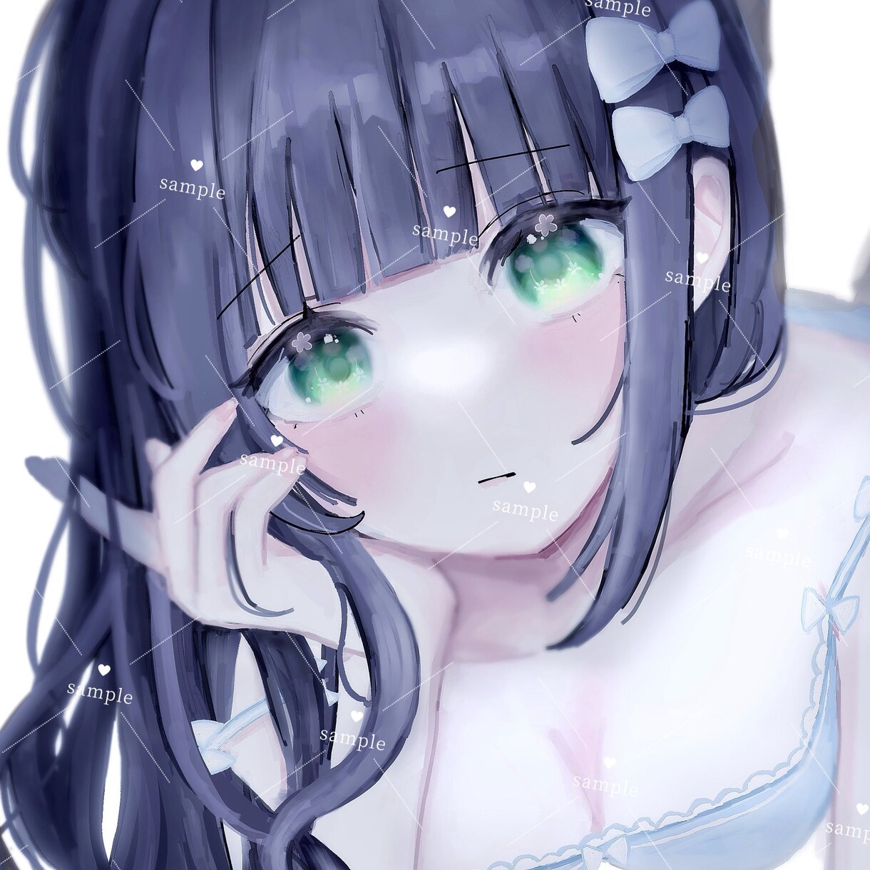 厚塗りでかわいい女の子のSNSアイコンを描きます 儚い・ダークめな彩度低めの雰囲気が得意です◎ イメージ1