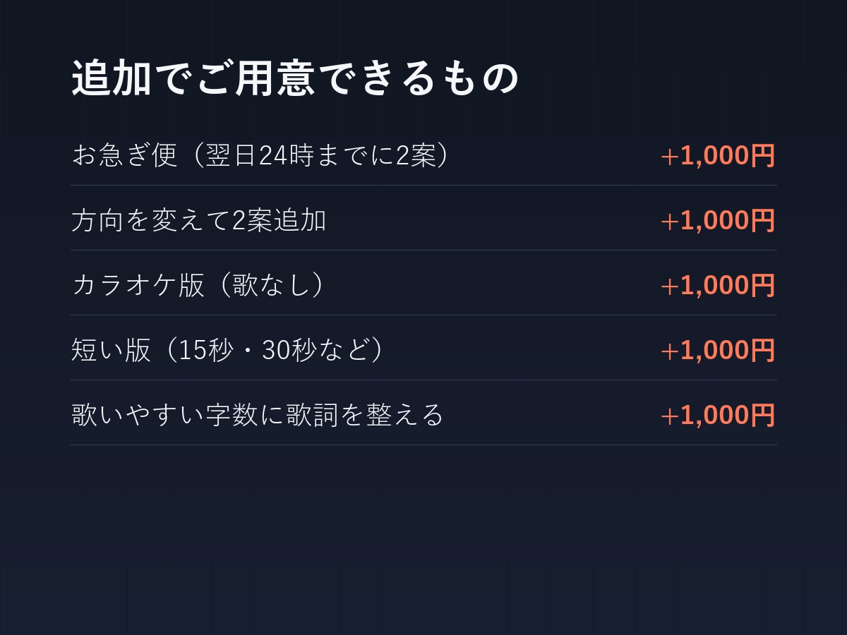あなたの歌詞にAIで作曲しオリジナル曲にします 日本語の歌もの。2案から選べて修正2回まで イメージ3