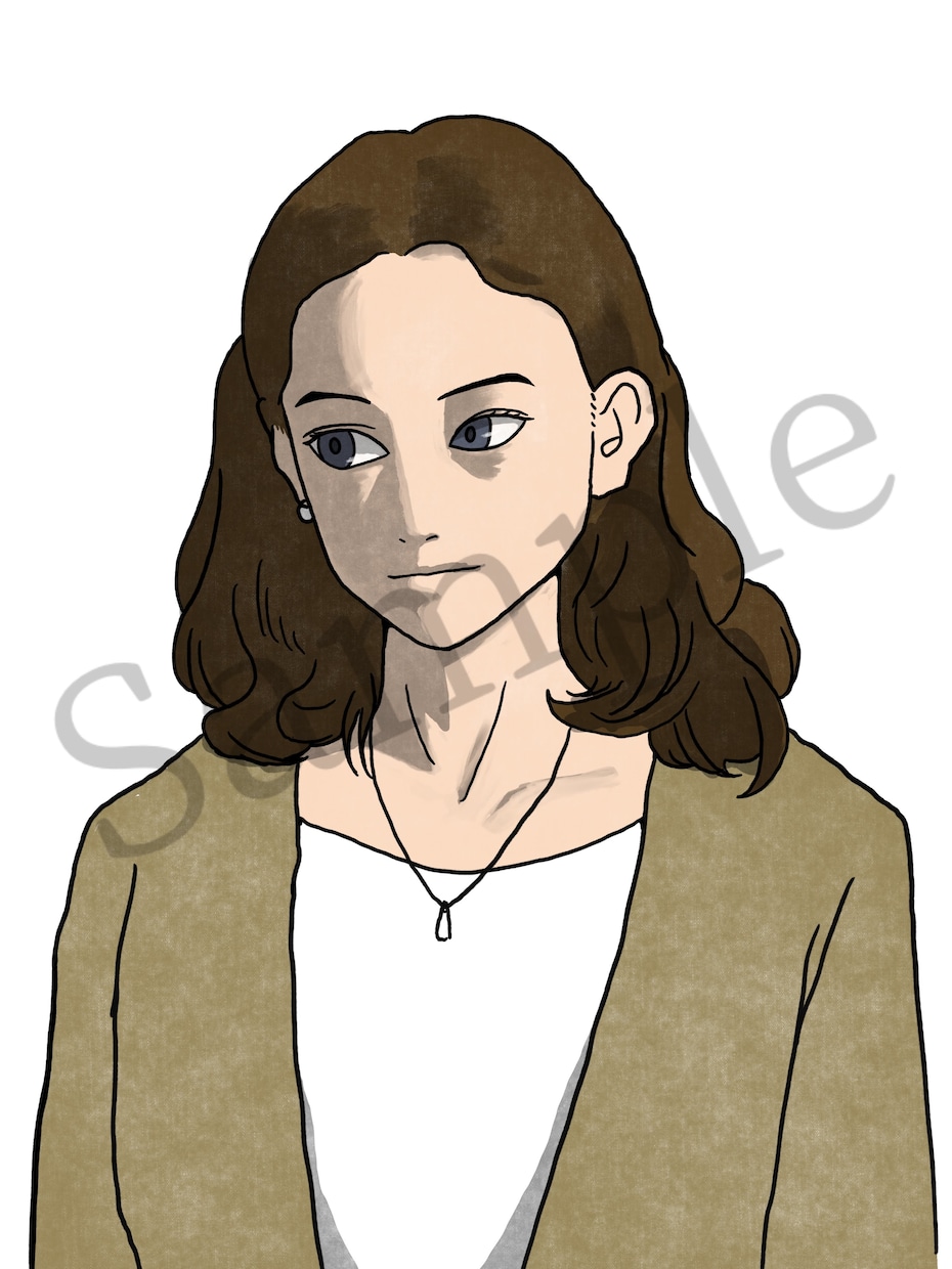 女性のアイコン・イラスト描きます 水彩タッチの着彩で一味違ったイラスト・アイコンを描きます イメージ5