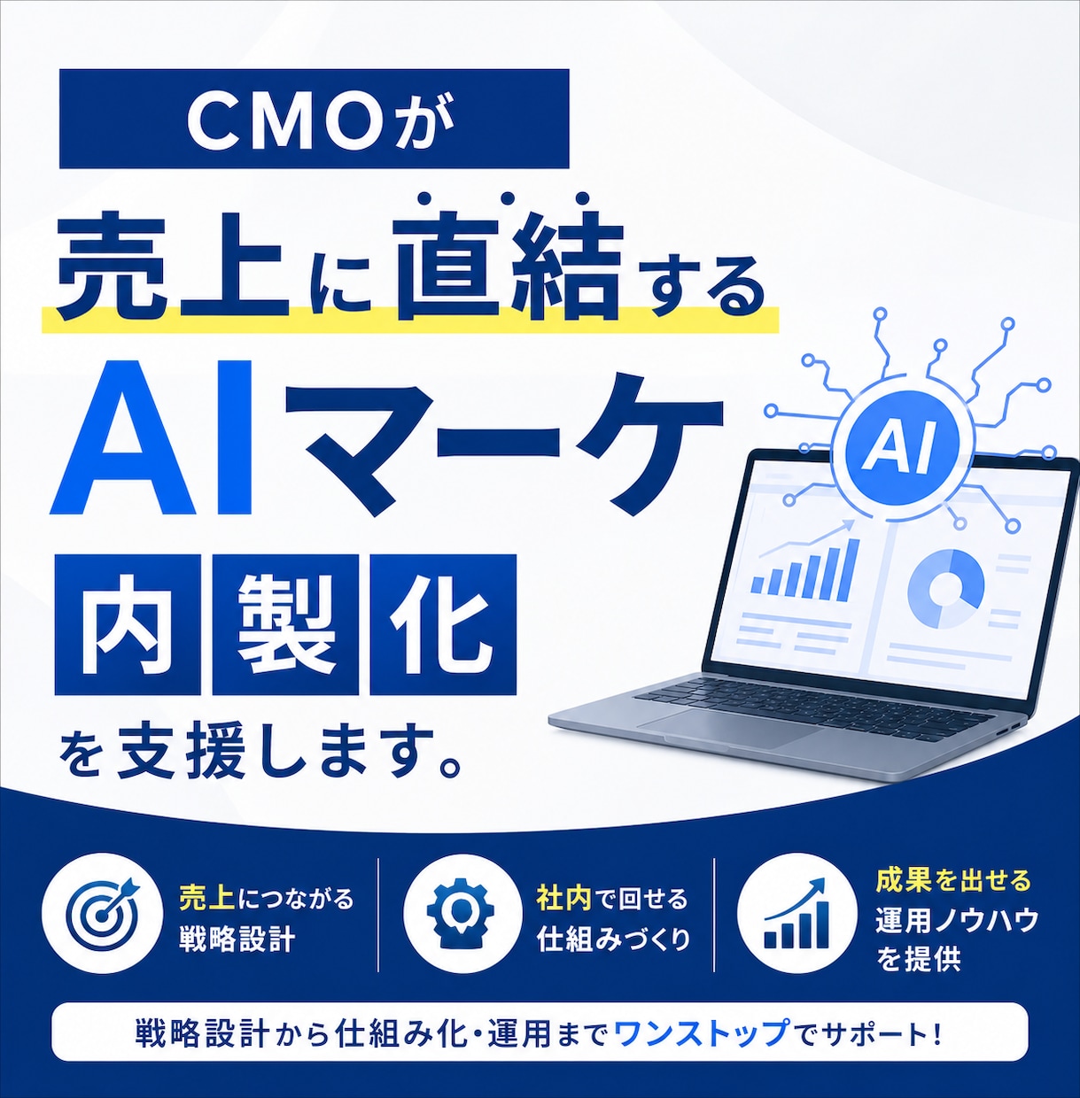 CMOが売上に直結するAIマーケ内製化を支援します CMOの戦略眼×AI技術で御社のマーケを内製化して仕組み化 イメージ1