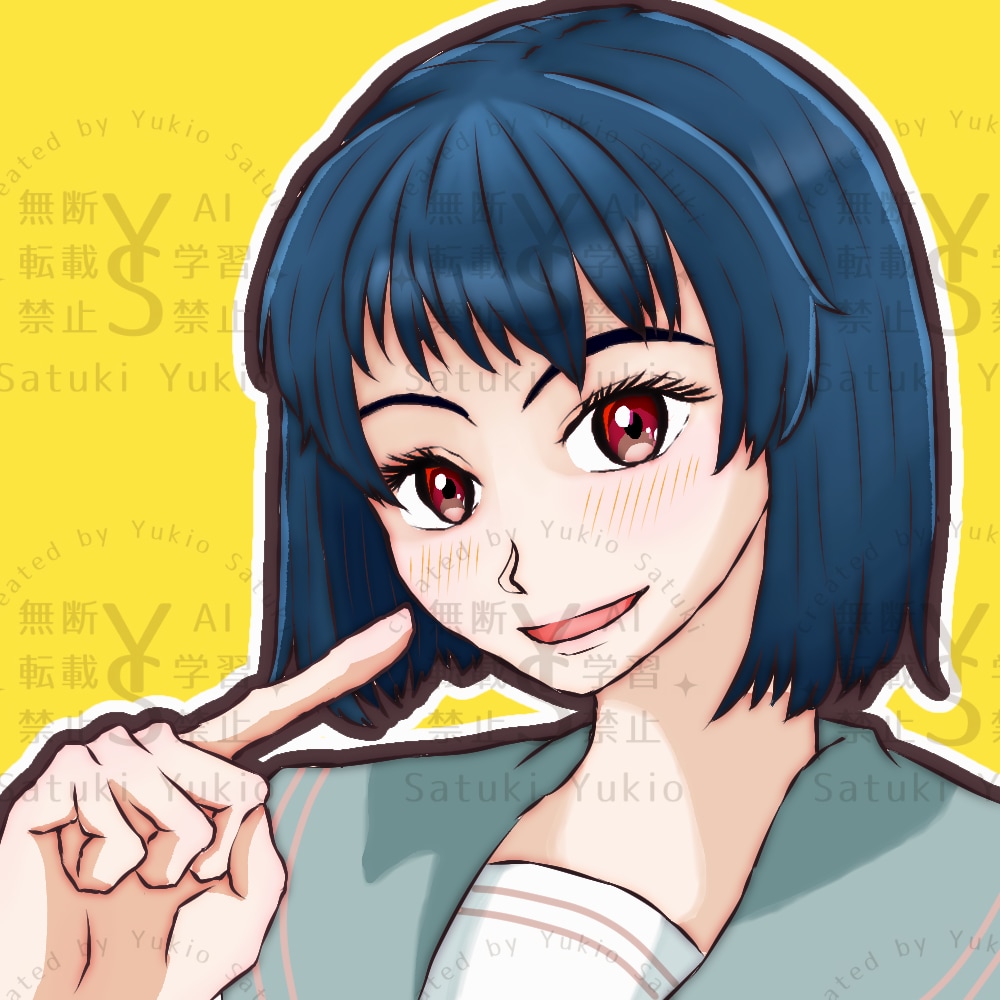 シンプルかわいいアイコンイラスト販売します 背景色変更対応☆　シンプルでかわいい女の子アイコンイラスト イメージ2