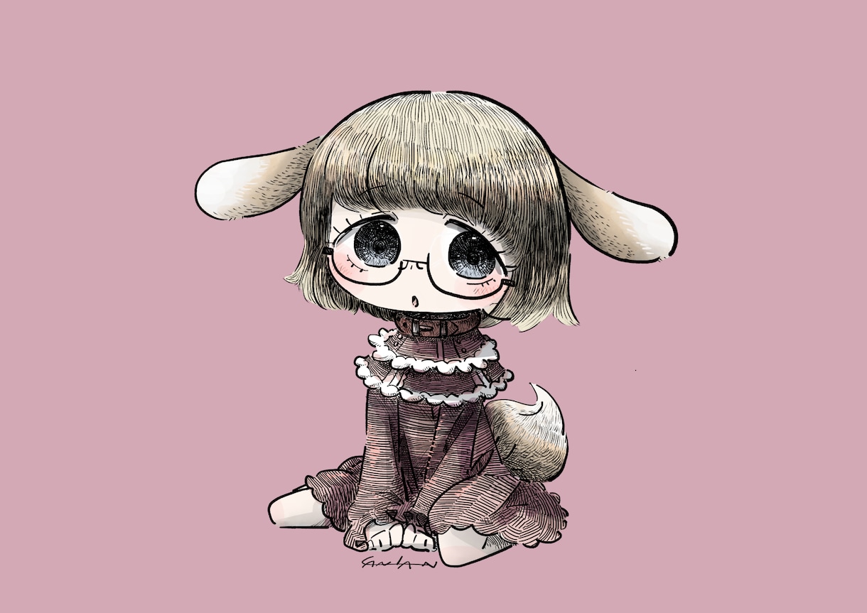 描き込まれた線画の可愛いイラスト制作します アナログ感のある線画でキュートやポップ、雰囲気のある絵も！ イメージ2