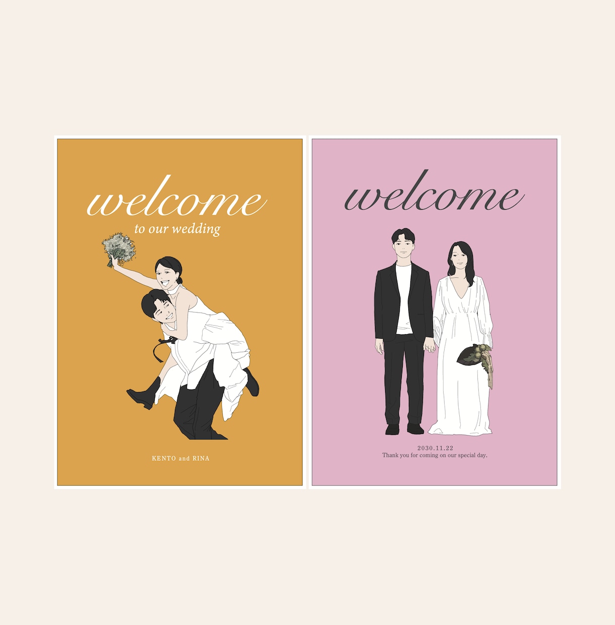 ナチュラルな結婚式ウェルカムボード描きます 結婚式後も飾りたくなる一枚を｜データ納品 イメージ3