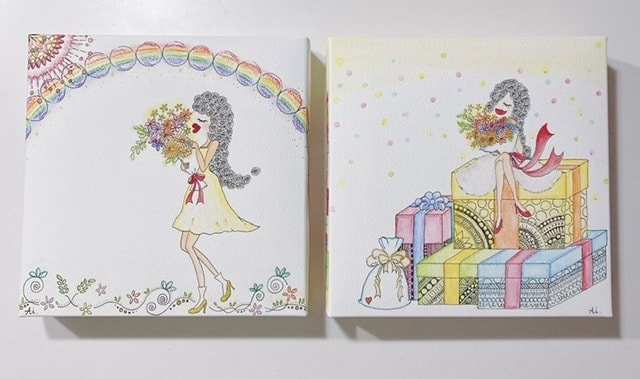 お店やリビングが、より映えるようなイラスト描きます フワッとした女の子の絵がお店やリビングを明るい雰囲気に⭐︎ イメージ1