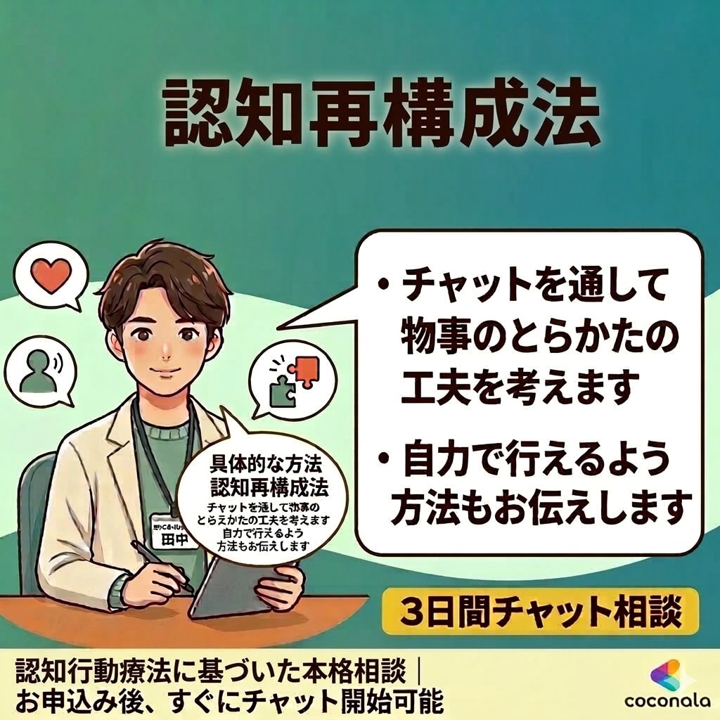 認知行動療法を日常に使う方法伝授します 認知行動療法の技法を使い、ストレスに強くなるお手伝いをします イメージ3