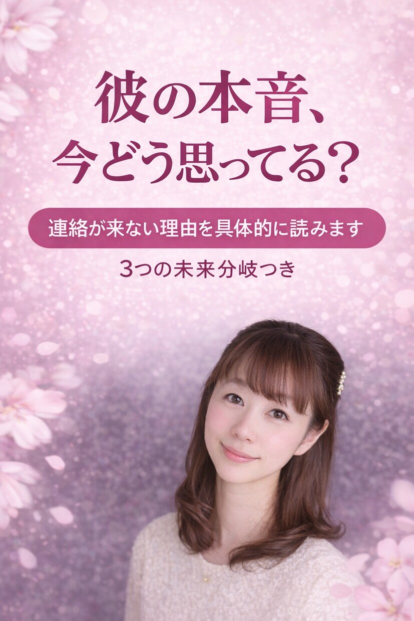 彼の本音とこの恋の未来を具体的に読みます 連絡が来ない理由と本音を読みます イメージ1