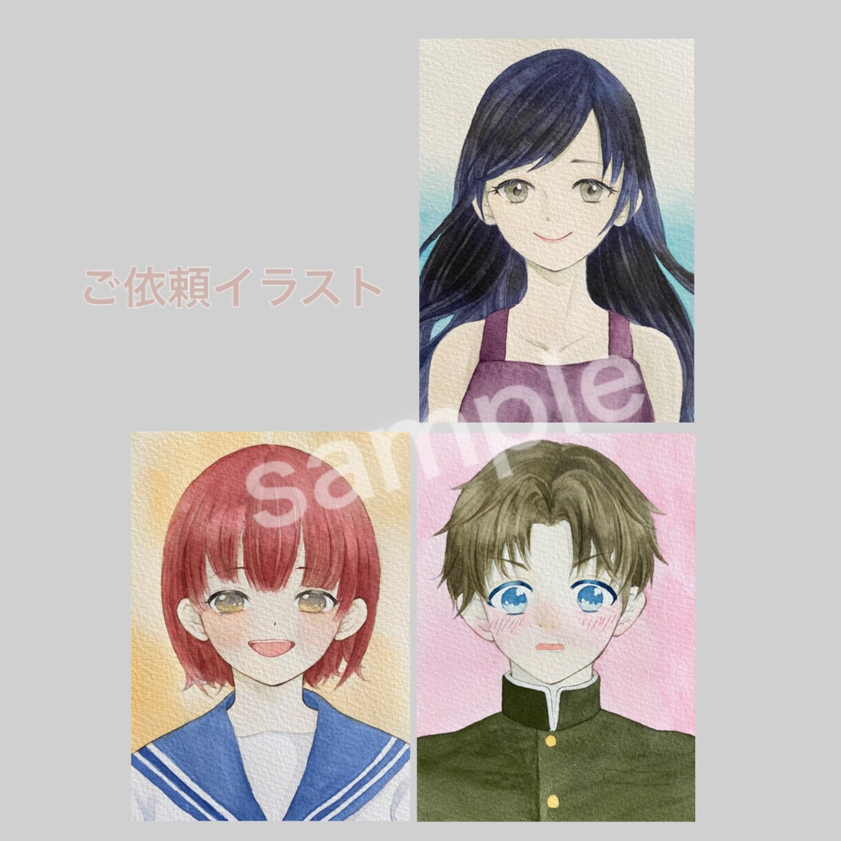 透明水彩でアイコン描きます 優しい雰囲気のアイコンをご希望の方へ イメージ2