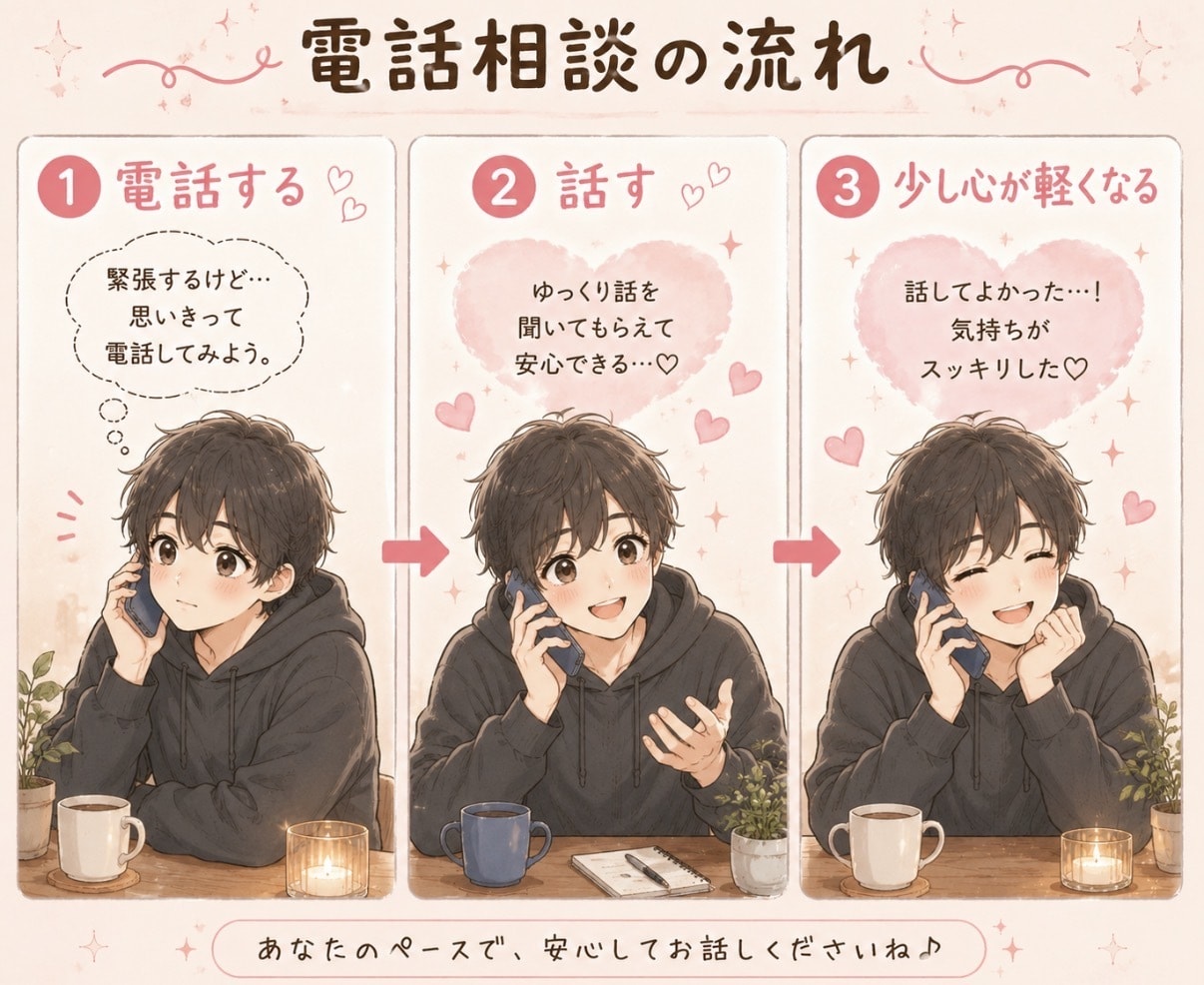 男性限定♡本音も弱音も安心して話せます 仕事、家庭、恋愛、性の悩み…。一人で抱え込まなくて大丈夫。 イメージ8