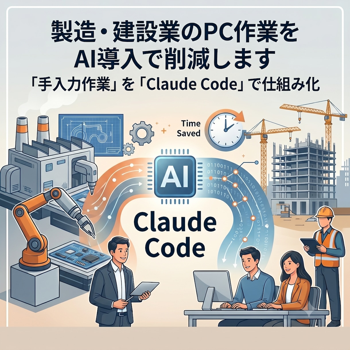 製造・建設業のPC作業をAI導入で削減します 「手入力作業」を「Claude Code」で仕組み化 イメージ1