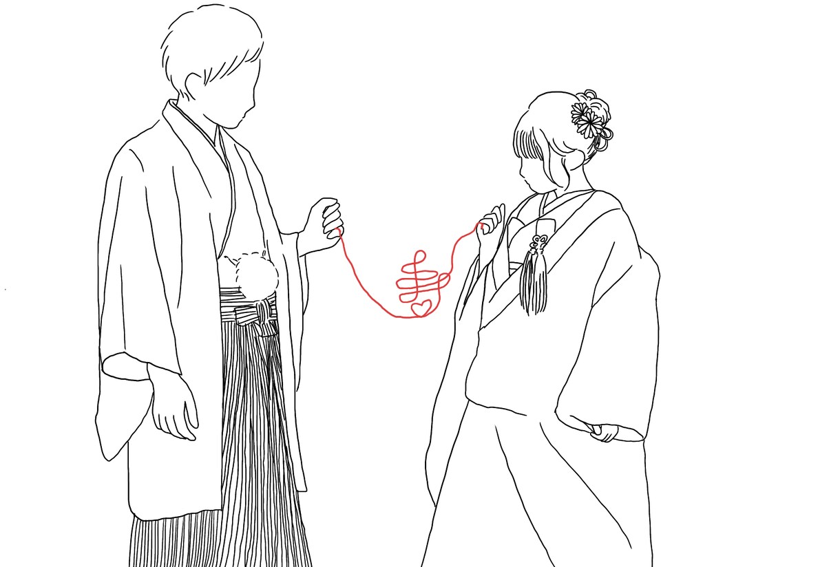 シンプルな線画お描きします 大切な１日を線画イラストにして残しませんか イメージ1