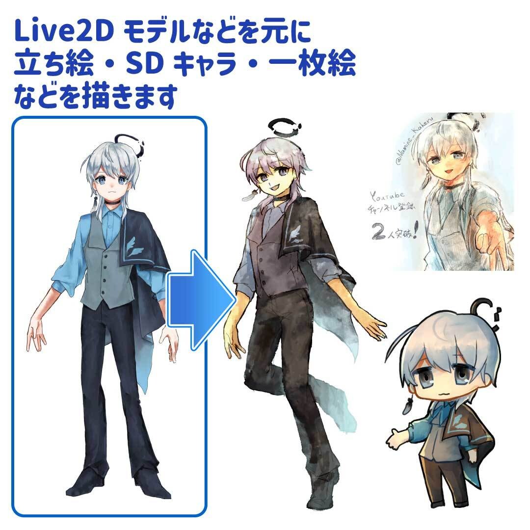 最短即日！立ち絵・一枚絵・デフォルメ描きます Vtuberさんにおすすめ！気軽に1枚頼んでみませんか？ イメージ2