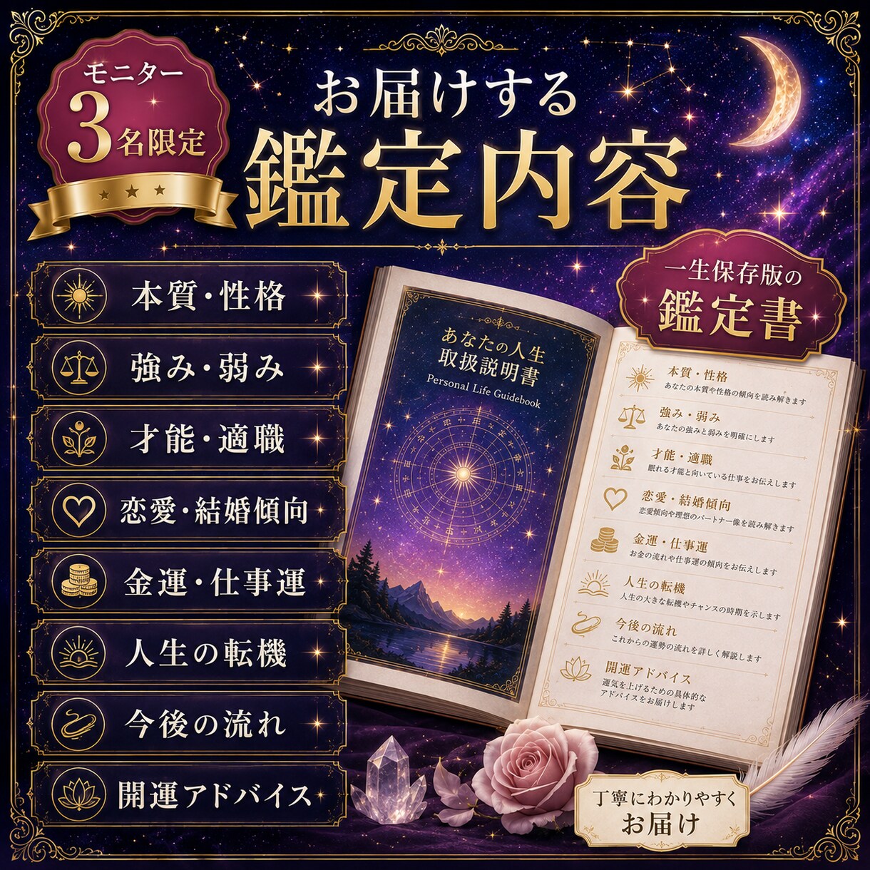一生保存版｜あなたの人生取扱説明書を作ります 5つの占術で宿命・才能・仕事・恋愛・未来を総合鑑定 イメージ4