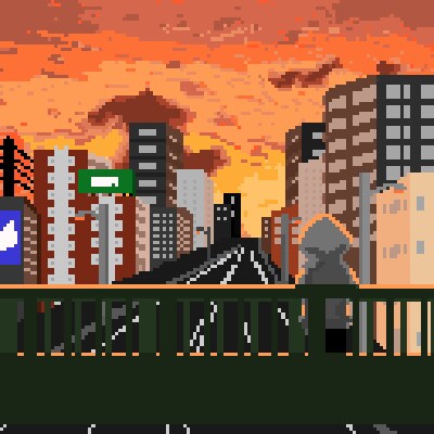 背景付きドット絵制作します 日常や季節感のある背景、ストーリーを感じる1枚に仕上げます イメージ1