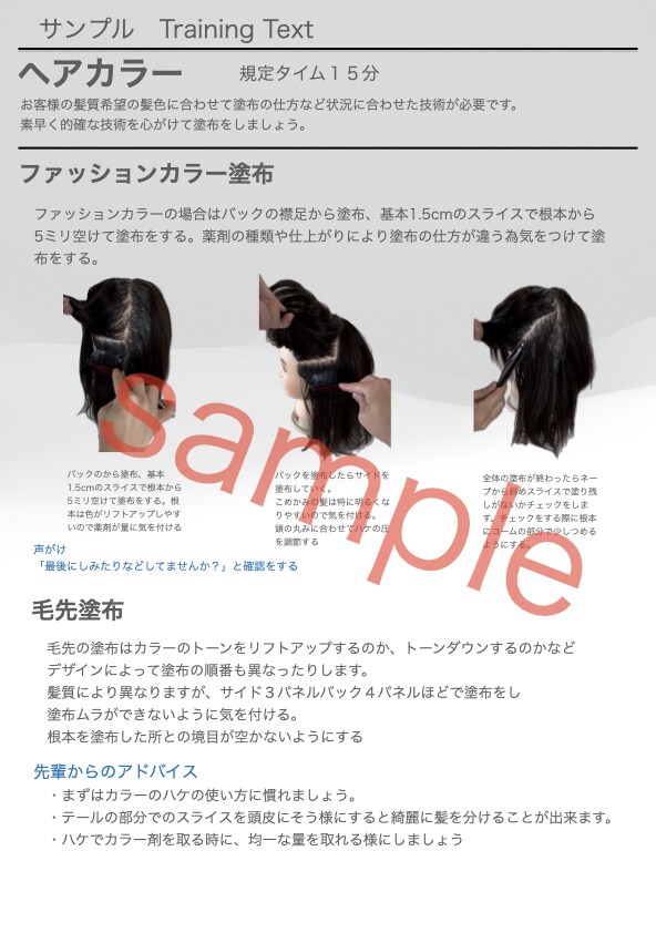 美容院のオリジナル教育テキスト制作します 新人の教育の為のテキストをお店独自の物を作りませんか？ イメージ3
