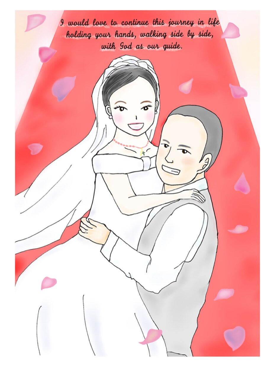 ウェルカムボードに使える似顔絵データ描きます あたたかい雰囲気でゲストをお迎えしたいカップルへ。 イメージ2