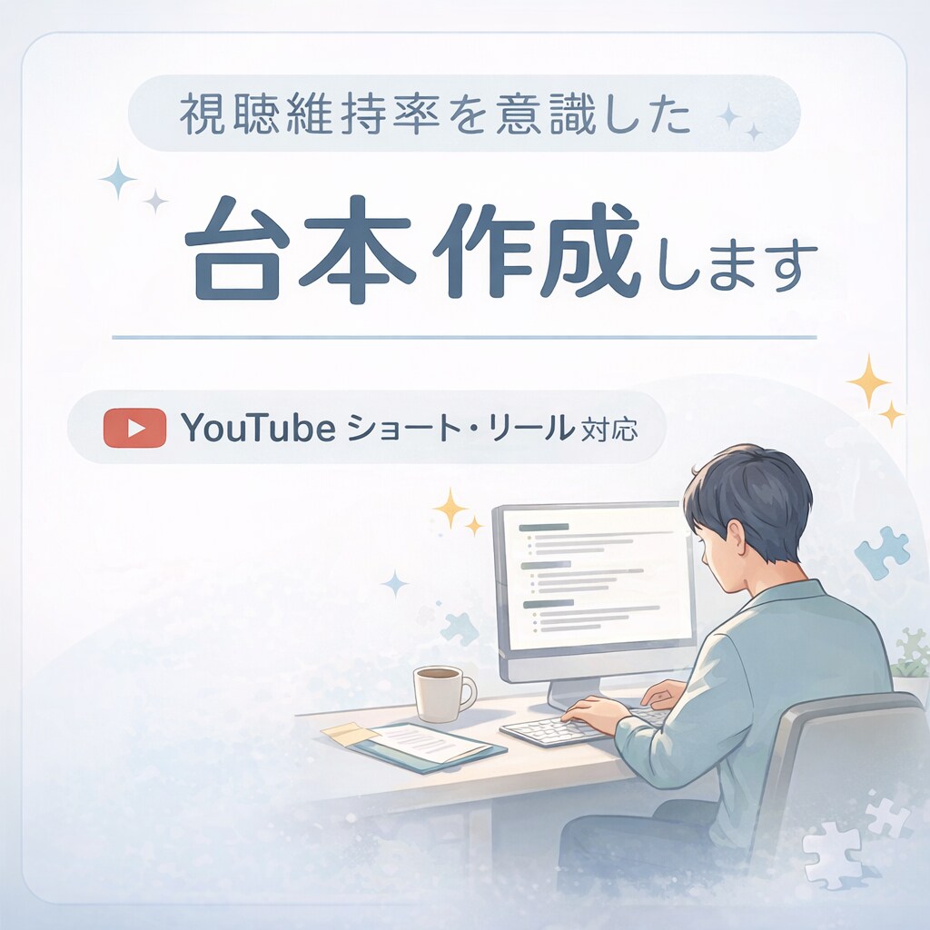 YouTubeショート台本等作成しますます 視聴維持率を意識した構成で作成します イメージ1