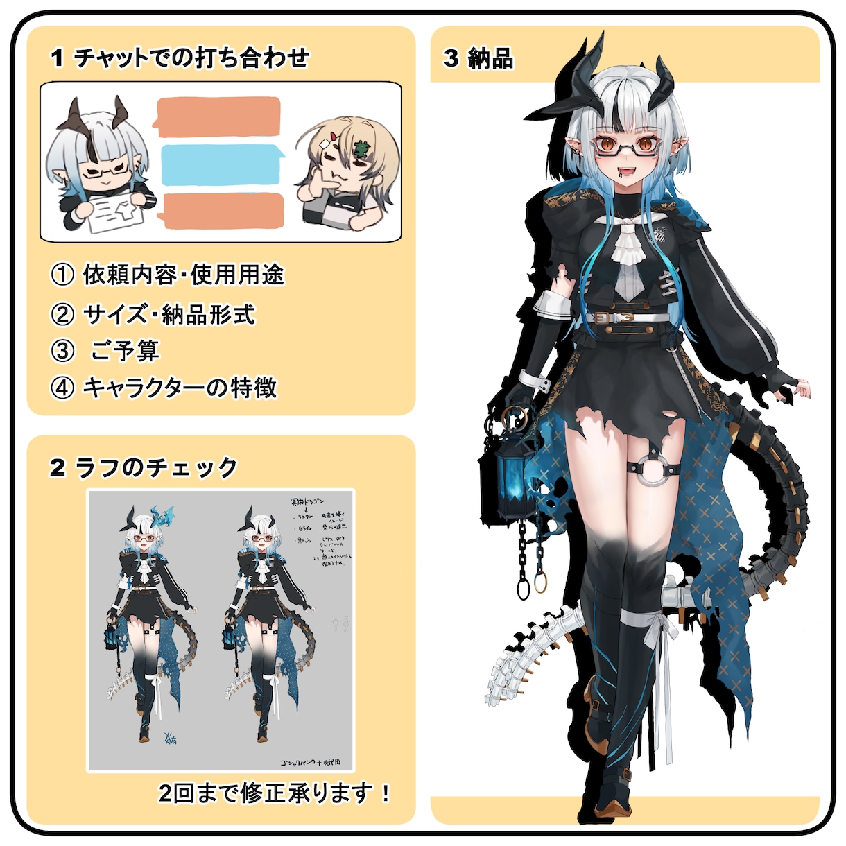 キャラクター立ち絵制作します 商業利用から個人利用までご対応します！！ イメージ3