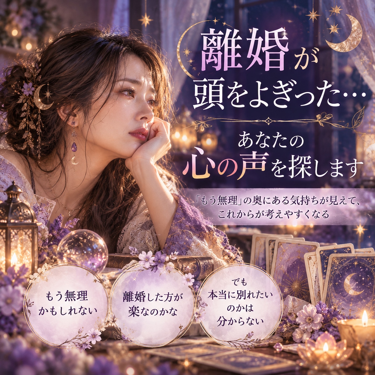 離婚が頭をよぎった…あなたの心の声を探します もう無理…の奥にある気持ちが見えて、これからが考えやすくなる イメージ1