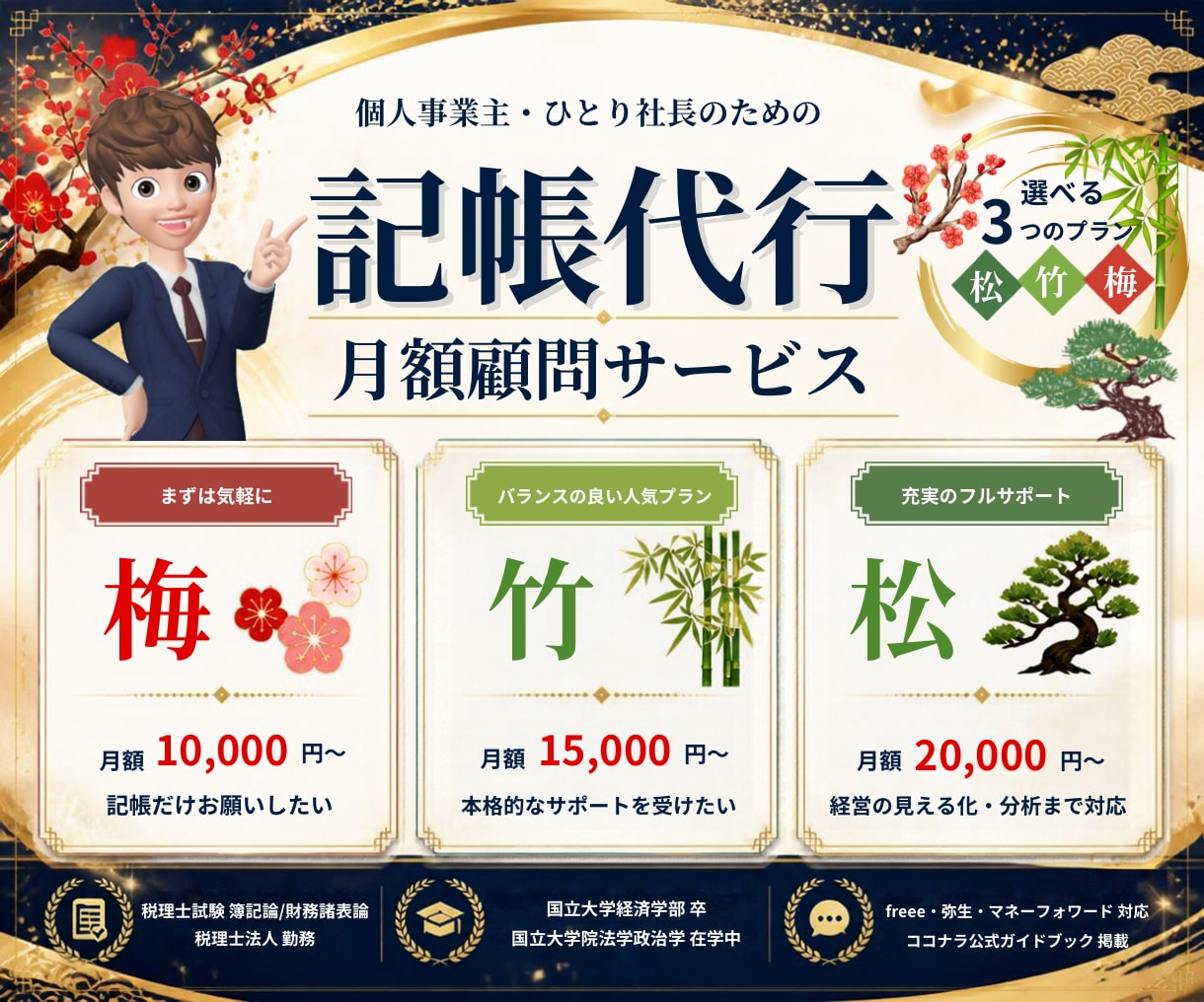 個人事業主・ひとり社長向けに記帳代行顧問やります 経理のプロが丸投げ対応！月額で安心の記帳代行＆経営サポート！ イメージ1