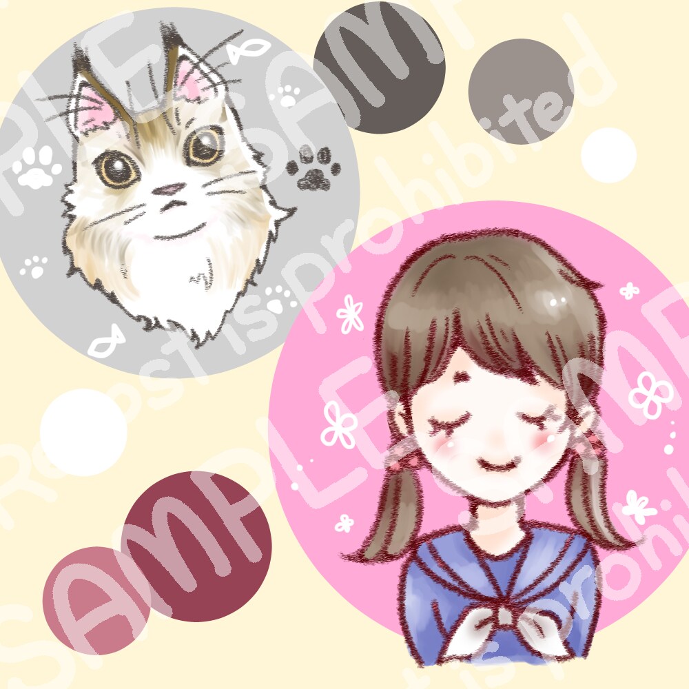 お好みの雰囲気で！SNSアイコン画像作成します ほんわか、似顔絵、シンプル、厚塗り…画風お選びいただけます！ イメージ3