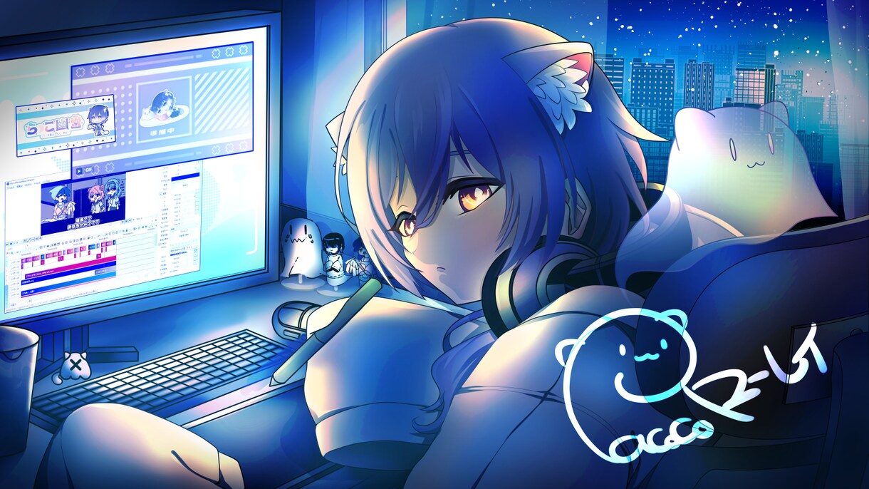 チルい部屋のイラスト描きます SNS、アイコン、配信用イラストの作成を承ります！ イメージ2