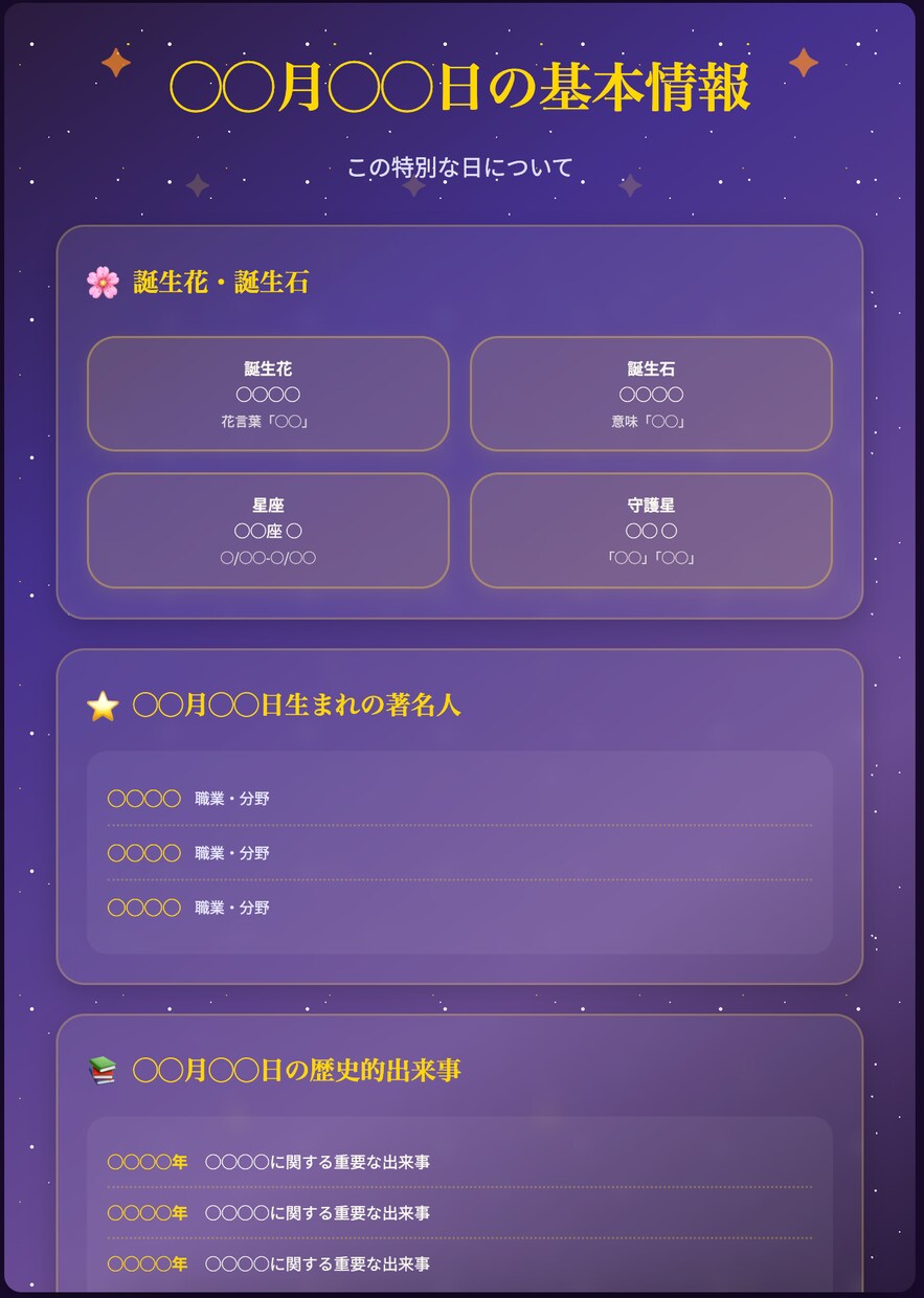 あなただけの神秘的バースデーブック作ります 星々があなたに贈る、世界に一つだけの特別な本 イメージ3